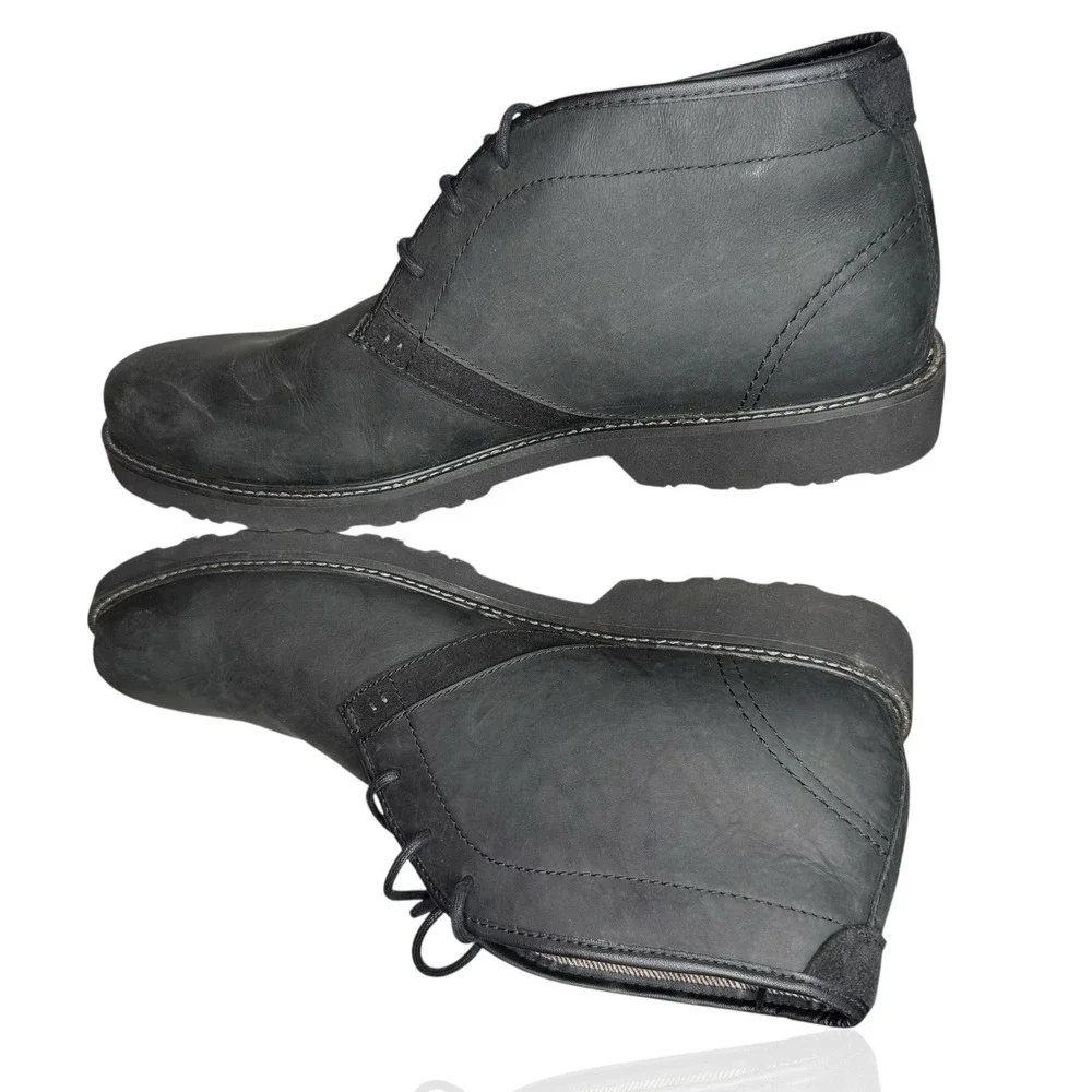 Dunham RevDash Leather Chukka Boots Black 15 D Lace Up Waterproof‎ Shoes